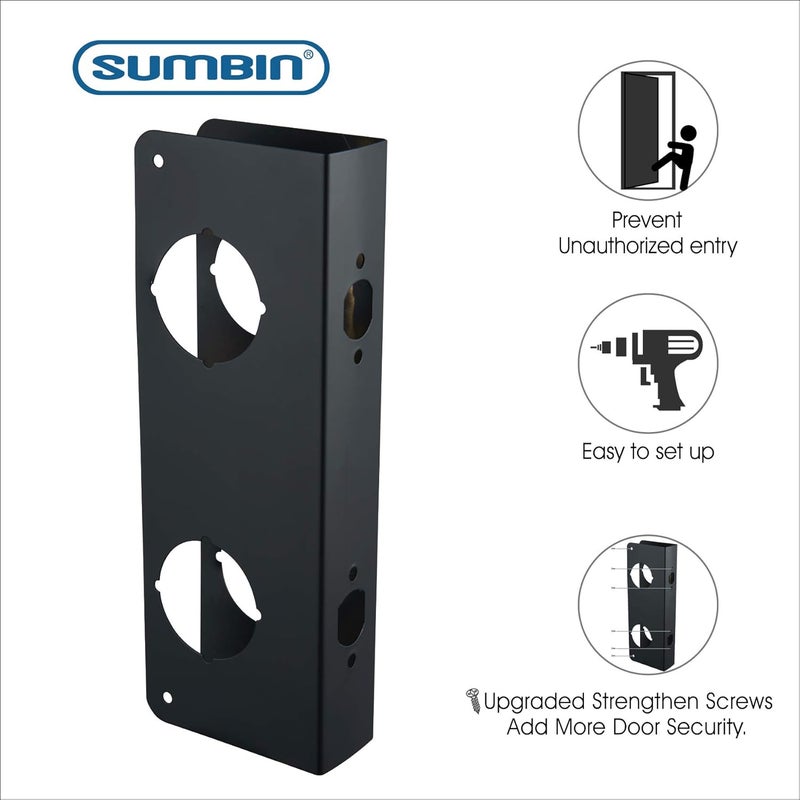 SUMBIN Door Guard Reinforcer, Repair Doors, Add Extra Security to Your Home and Prevent Unauthorized Entry, 5-1/2 Door Hole, 2-3/8 with Bronze Color - Image 1